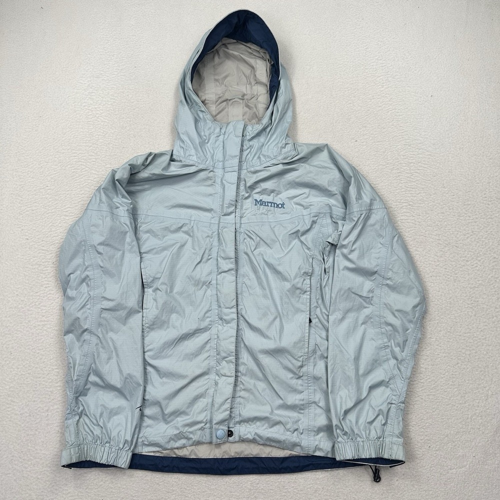 Marmont Women's Light Hooded Zip Jacket Size Small Blue Nylon Polyamide